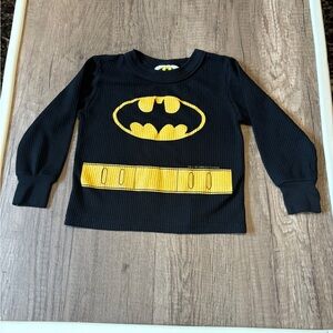 Vintage 90s Batman Toddler Boy Long Sleeve Shirt Waffle Knit Size 2T